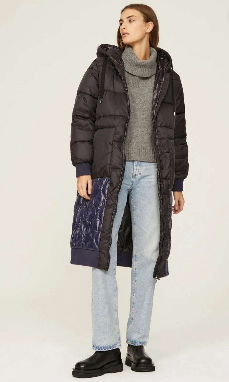 OOF Long Quilted Puffer Coat Women Size 10